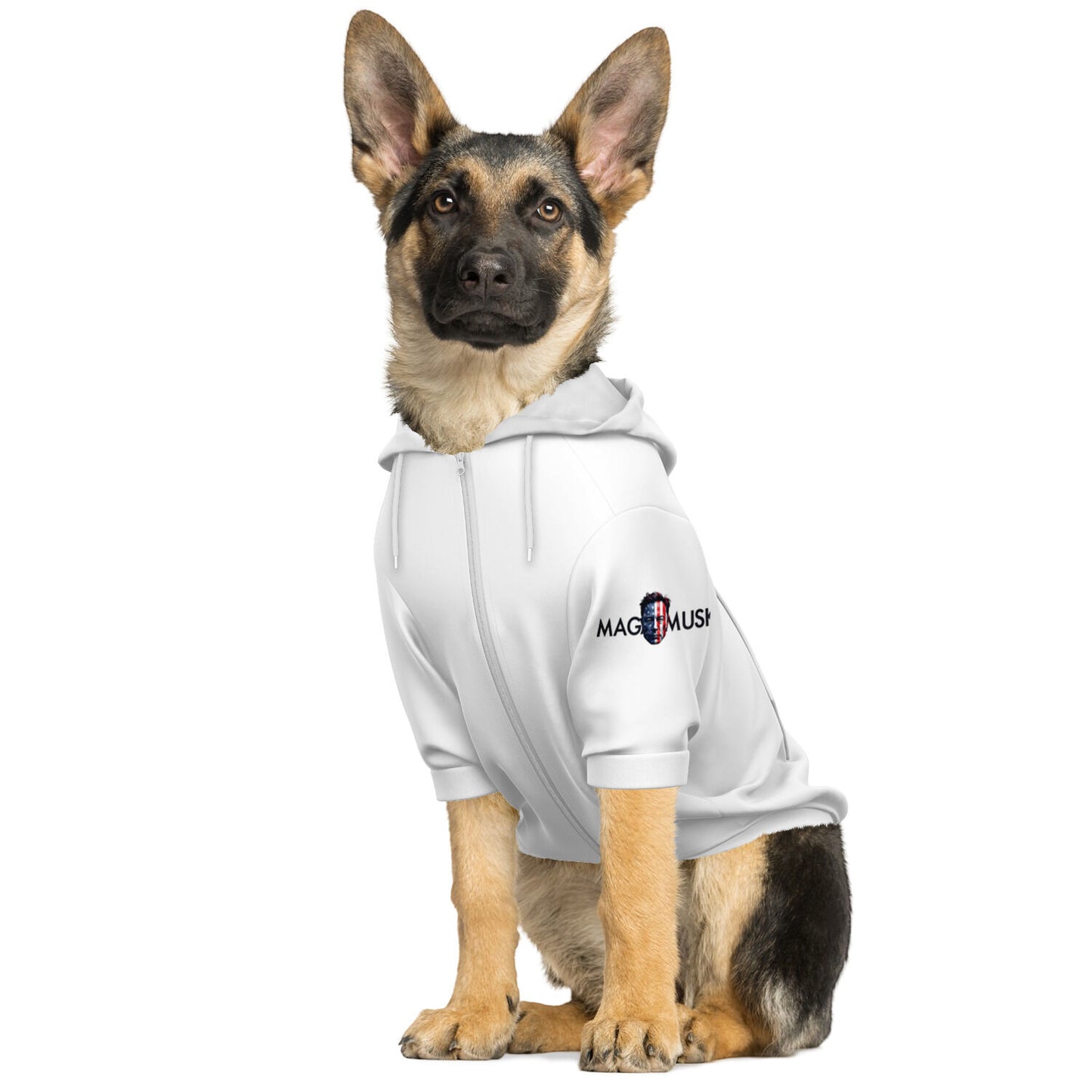 MGMK - Athletic Dog Zip-Up Hoodie White