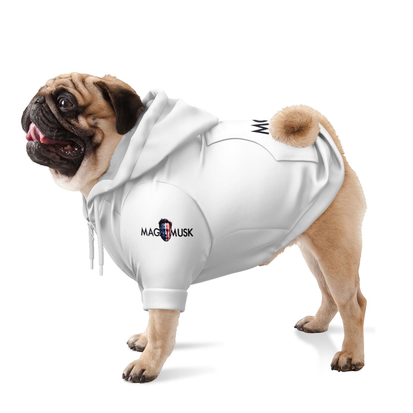 MGMK - Athletic Dog Zip-Up Hoodie White