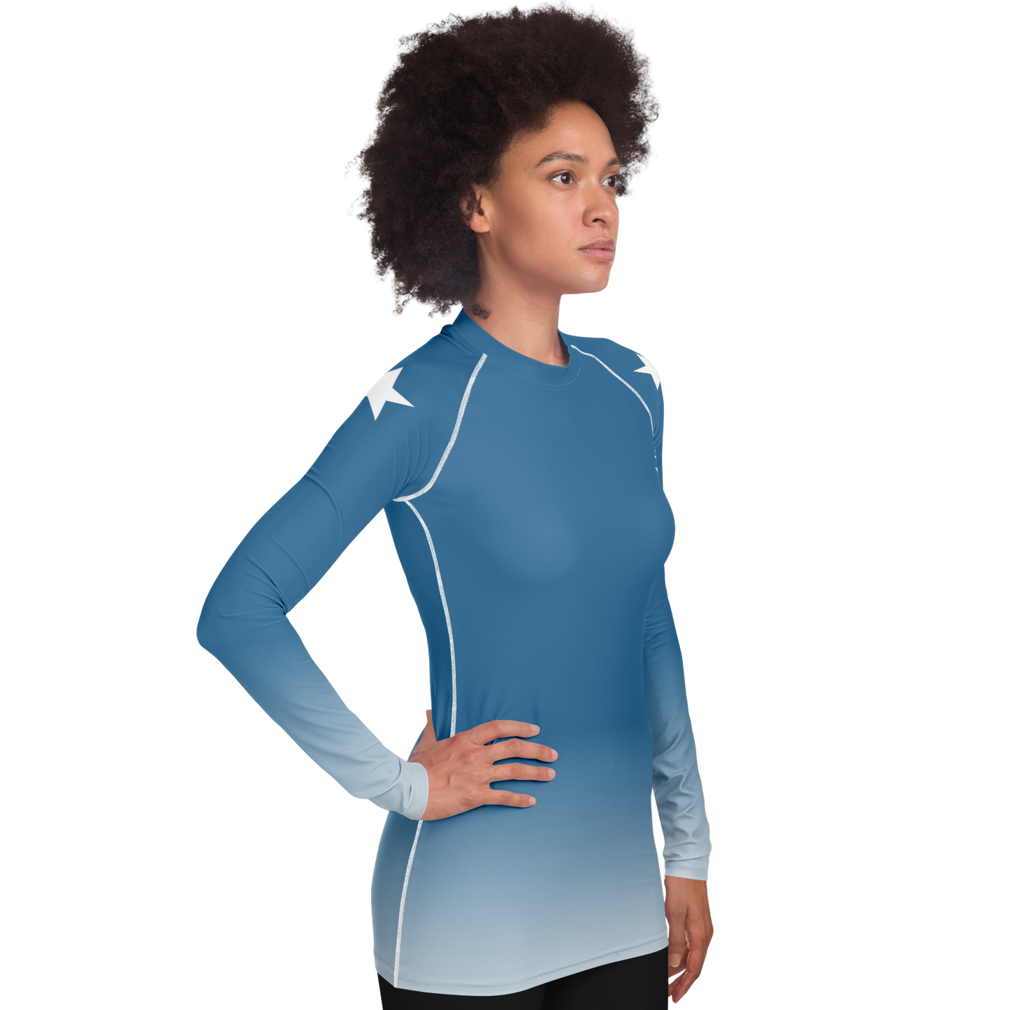 Turquoise Women's Rashguard - AOP