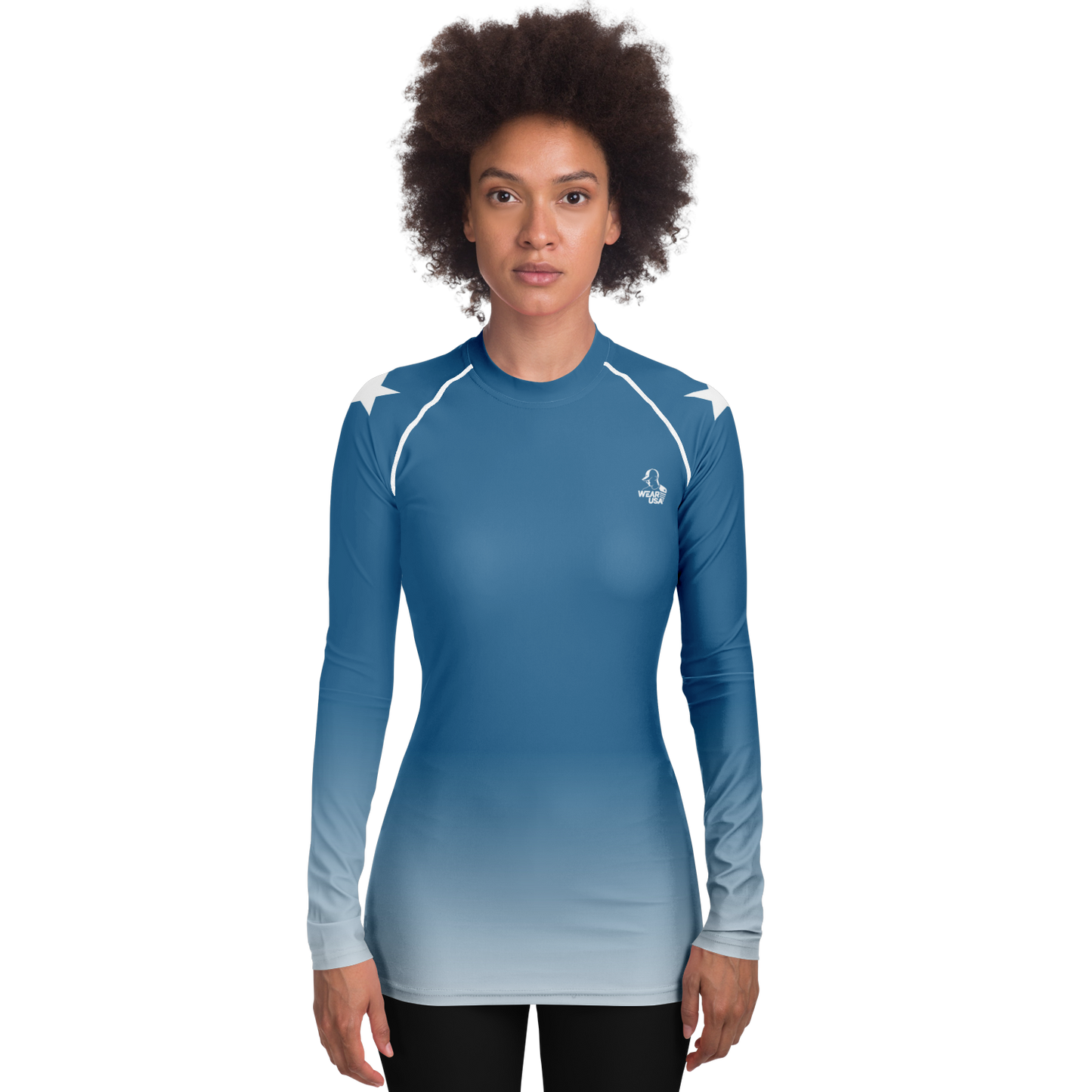 Turquoise Women's Rashguard - AOP