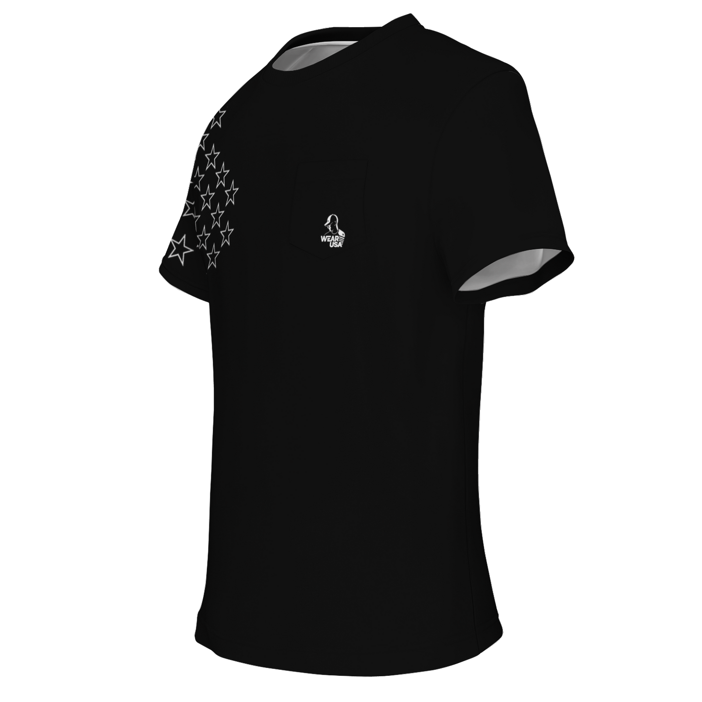 WU - Black Pocket T-shirt - AOP