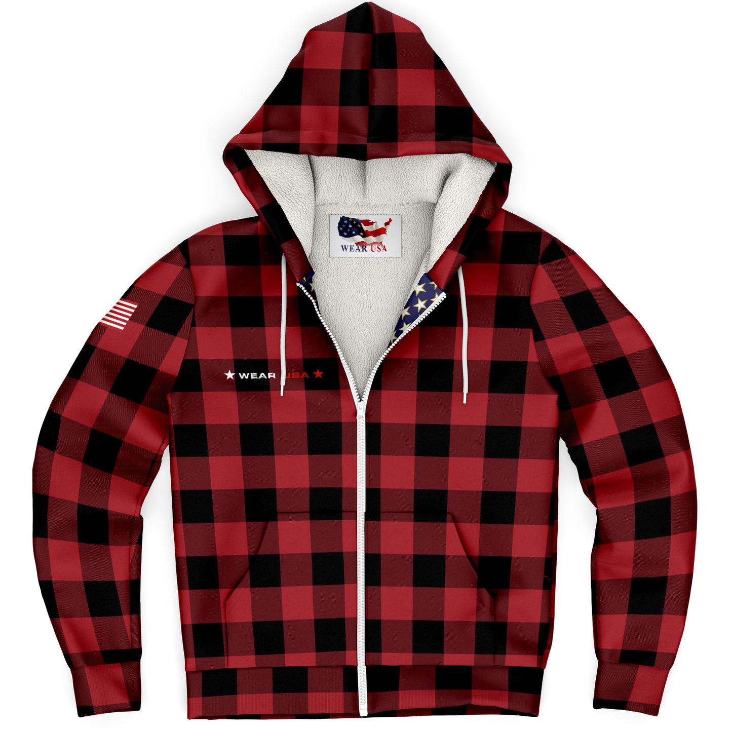 WEAR USA Checked Open Hoodie