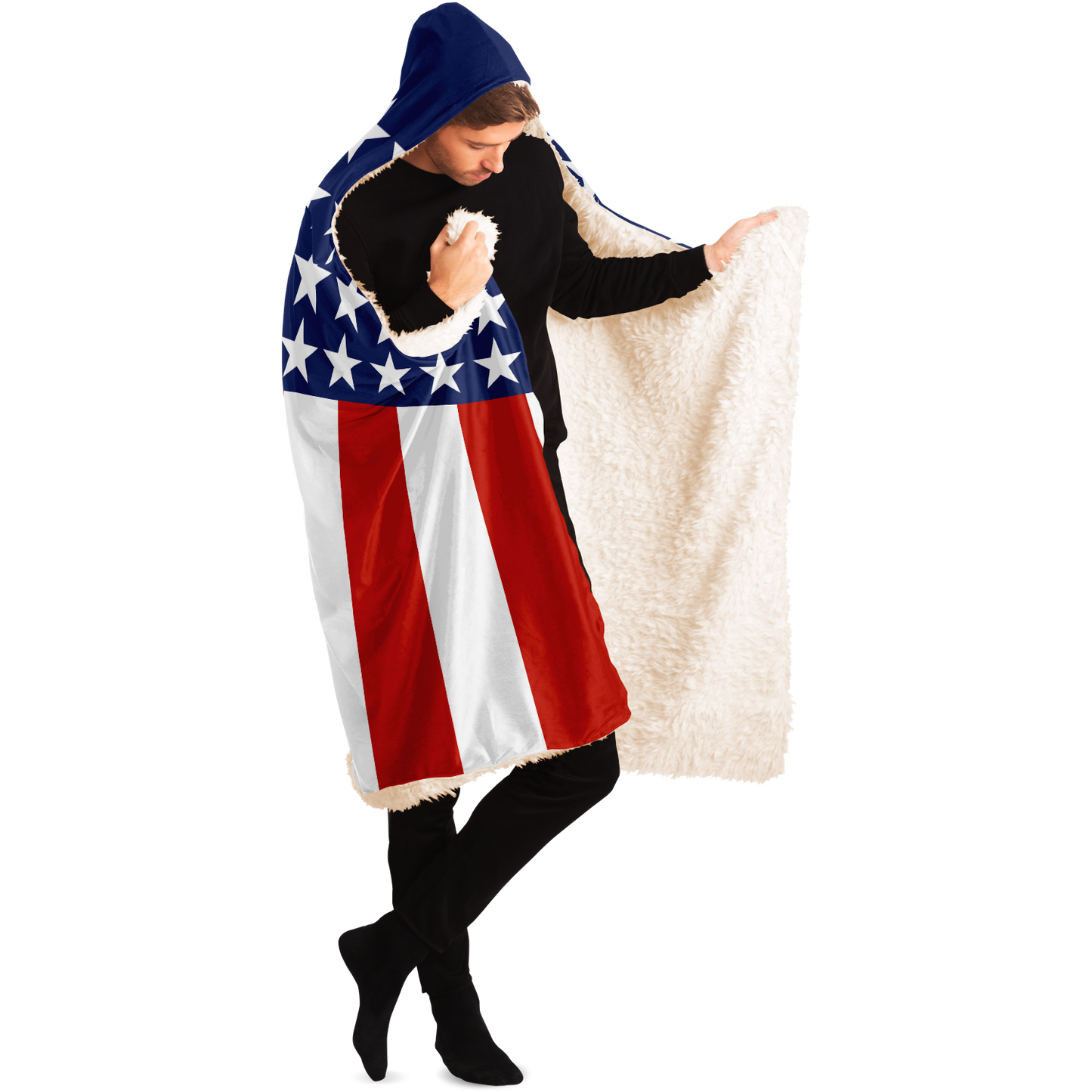 Flag Hooded Blanket