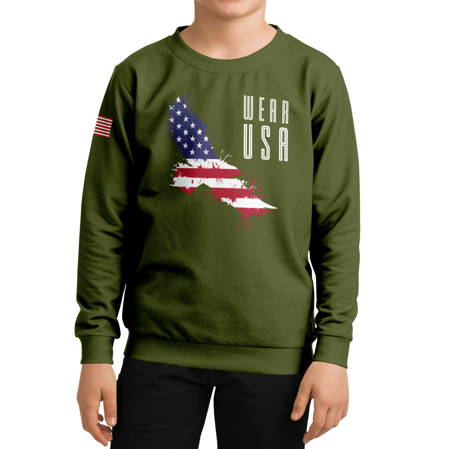 WEAR USA Army Green Eagle Sweatshirt