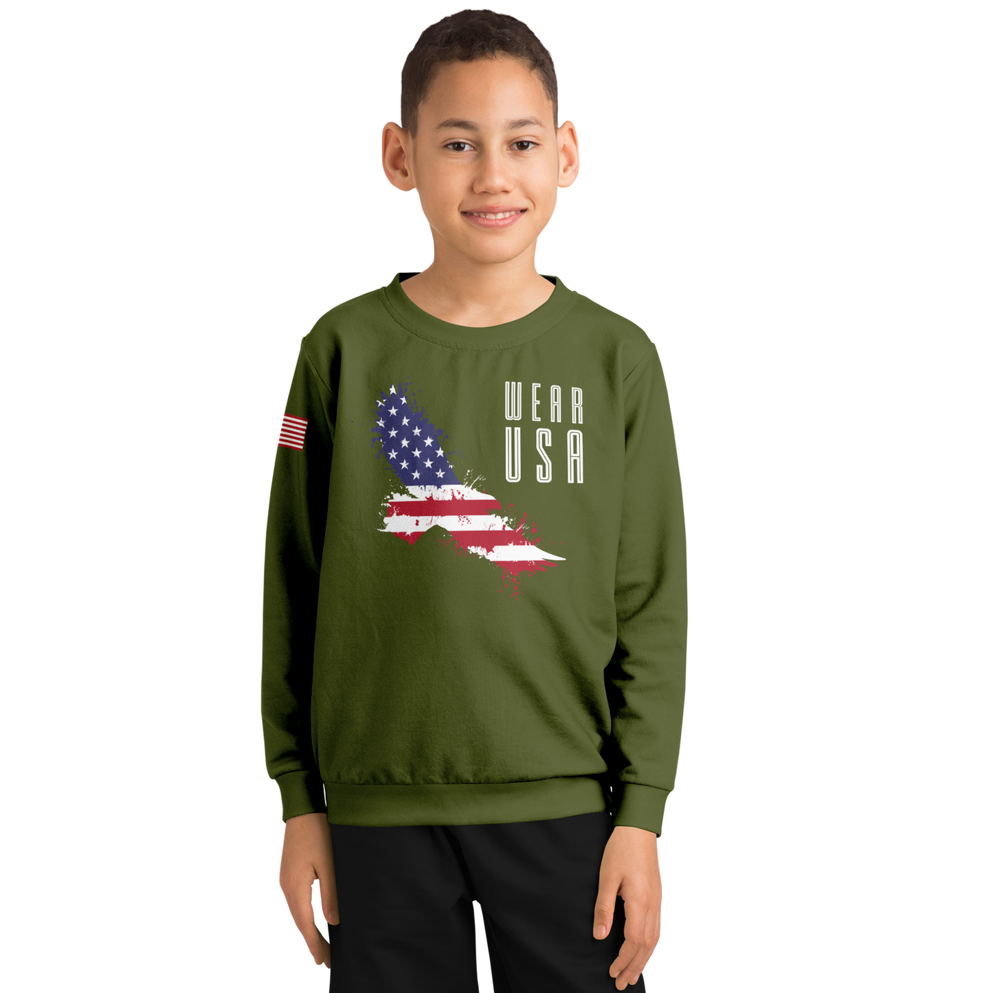 WEAR USA Army Green Eagle Sweatshirt