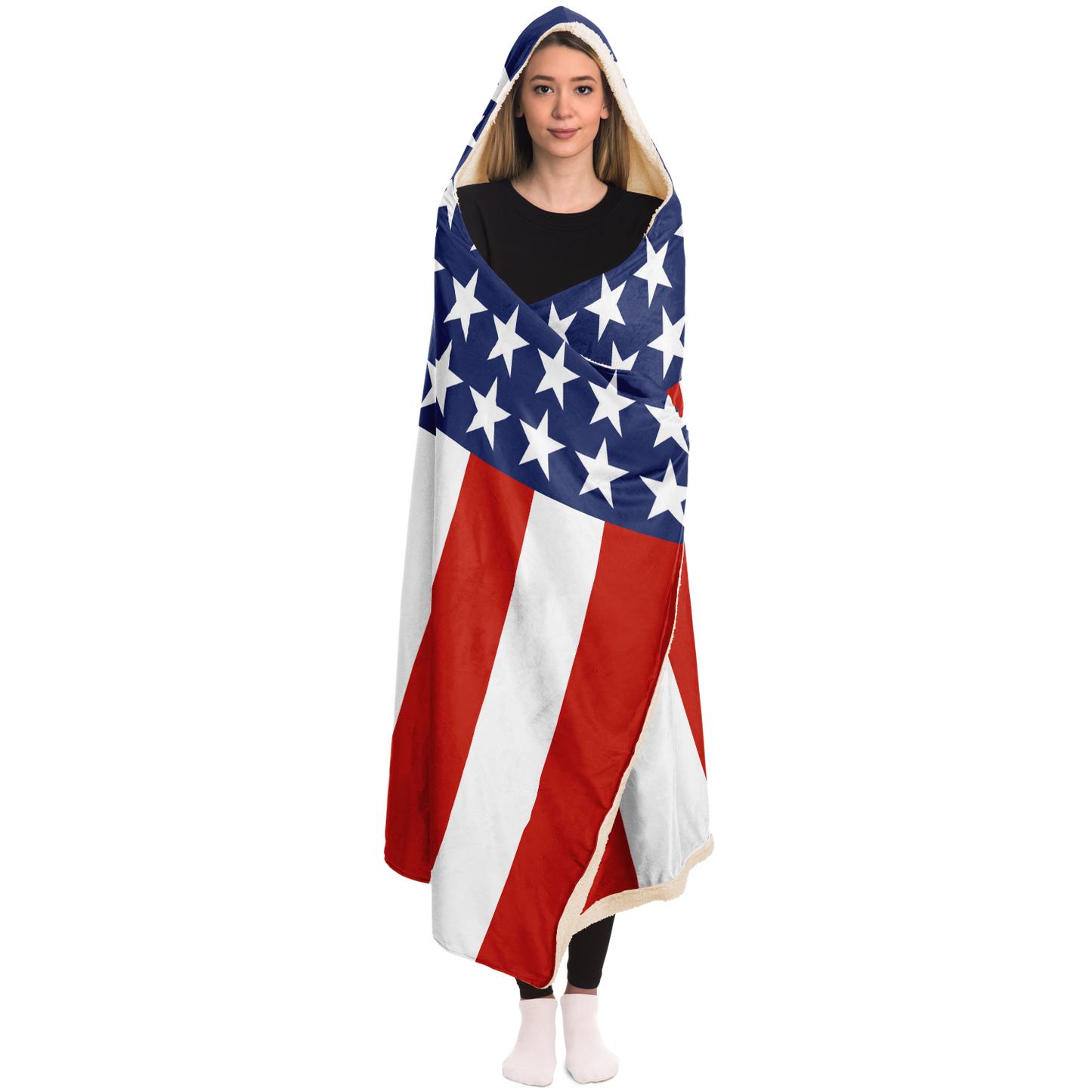 Flag Hooded Blanket