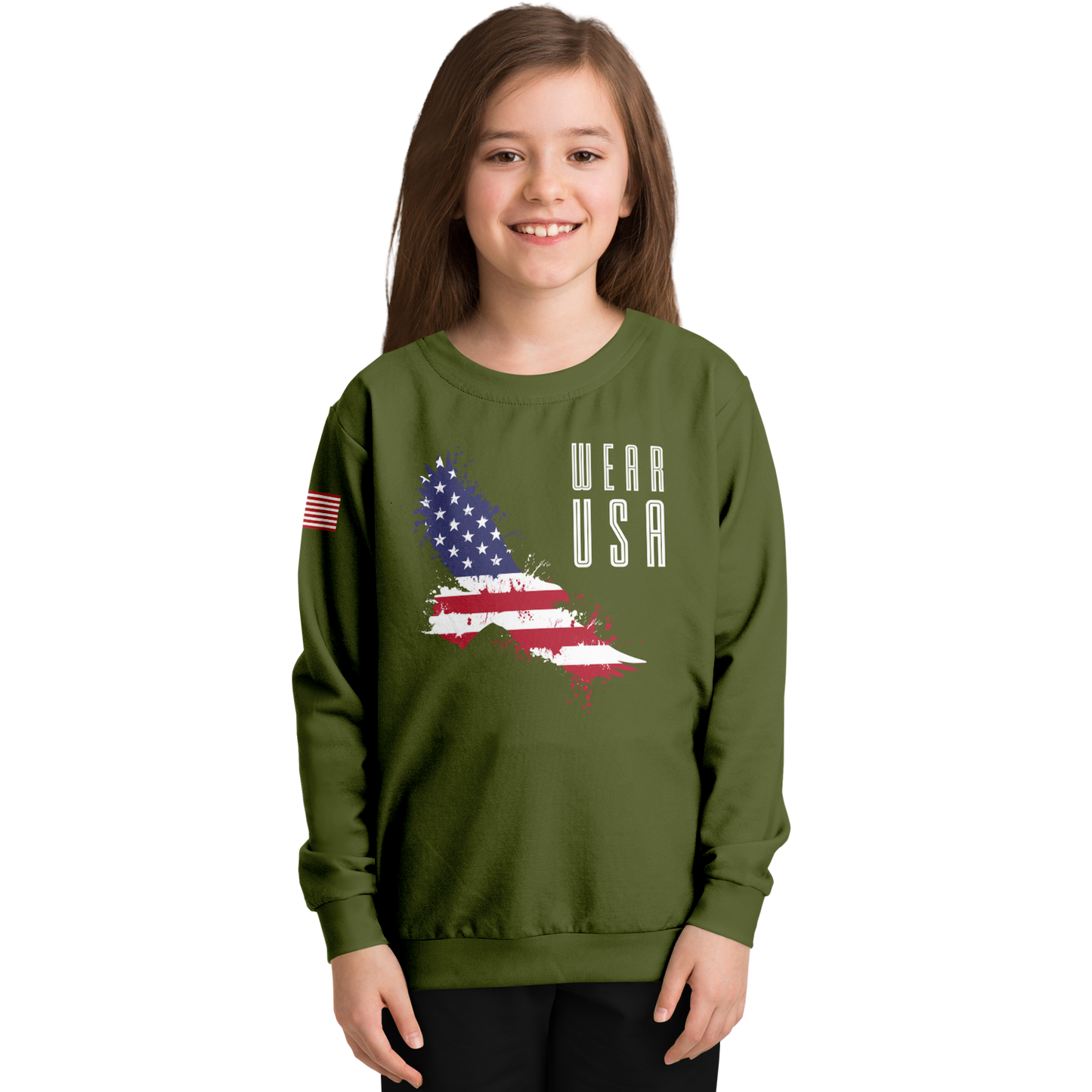 WEAR USA Army Green Eagle Sweatshirt