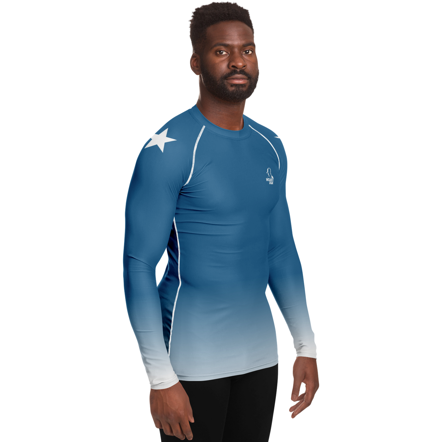 Turquoise Men's Rashguard - AOP