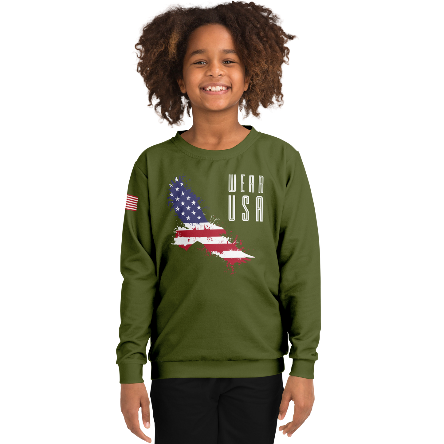 WEAR USA Army Green Eagle Sweatshirt