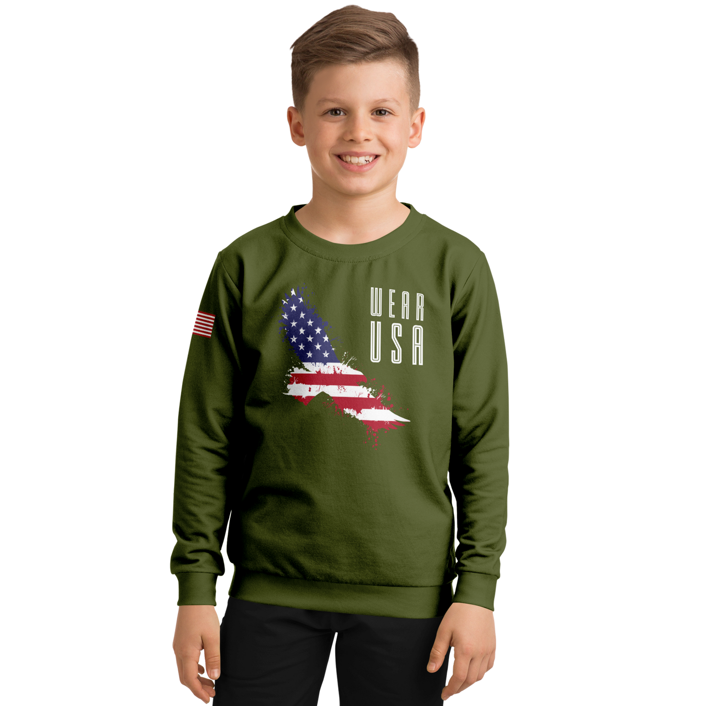 WEAR USA Army Green Eagle Sweatshirt