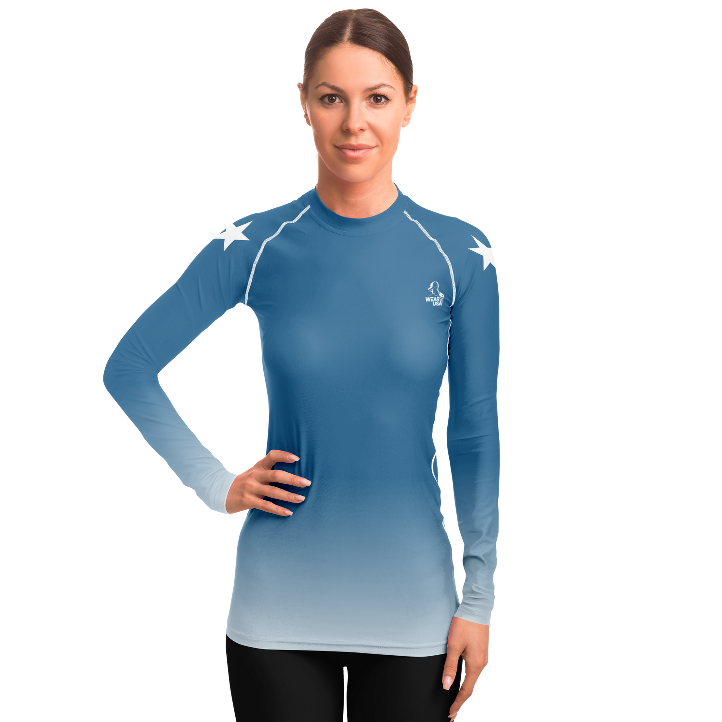 Turquoise Women's Rashguard - AOP