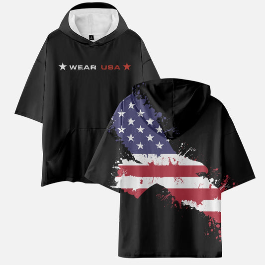 WEAR USA Black Eagle Hoodie T-Shirt