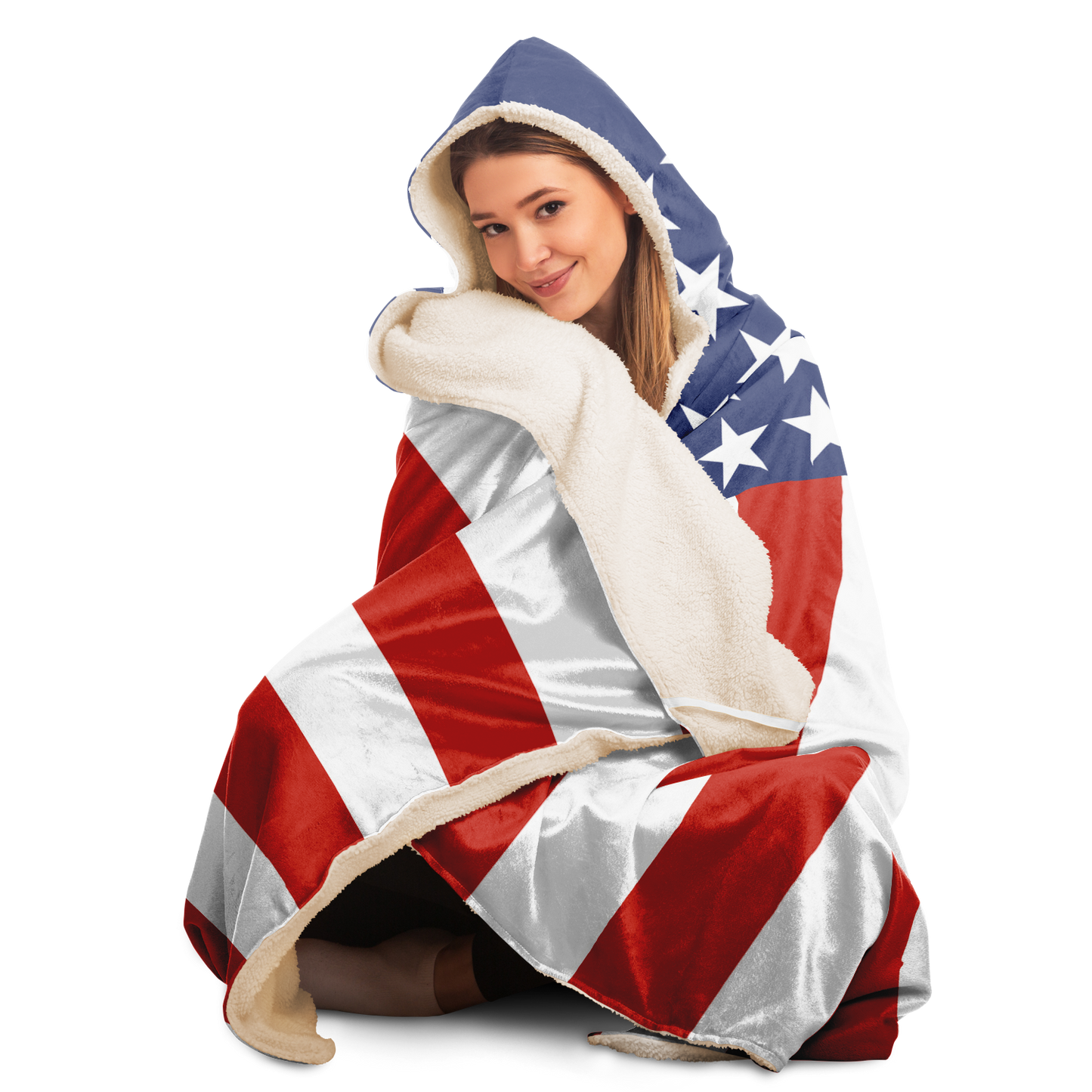 Flag Hooded Blanket