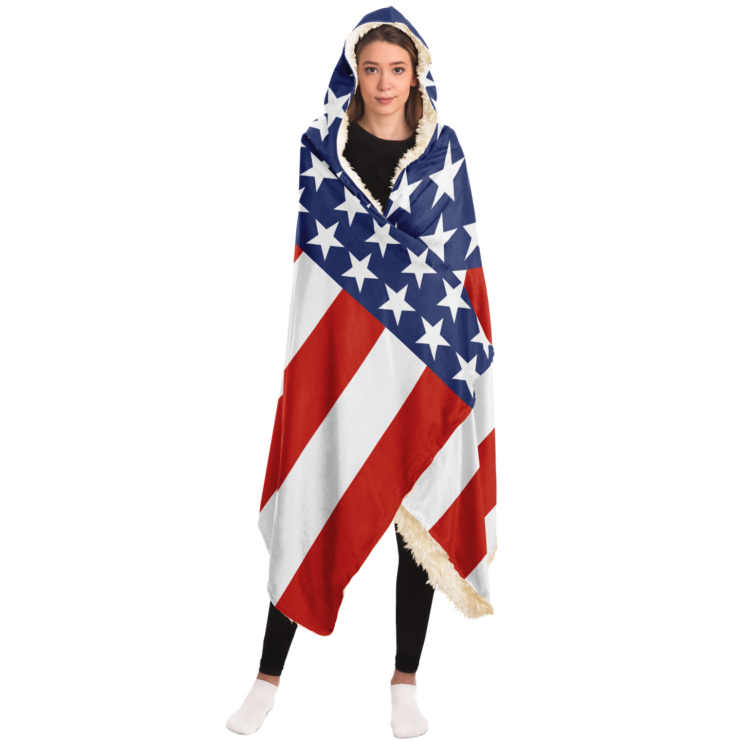 Flag Hooded Blanket