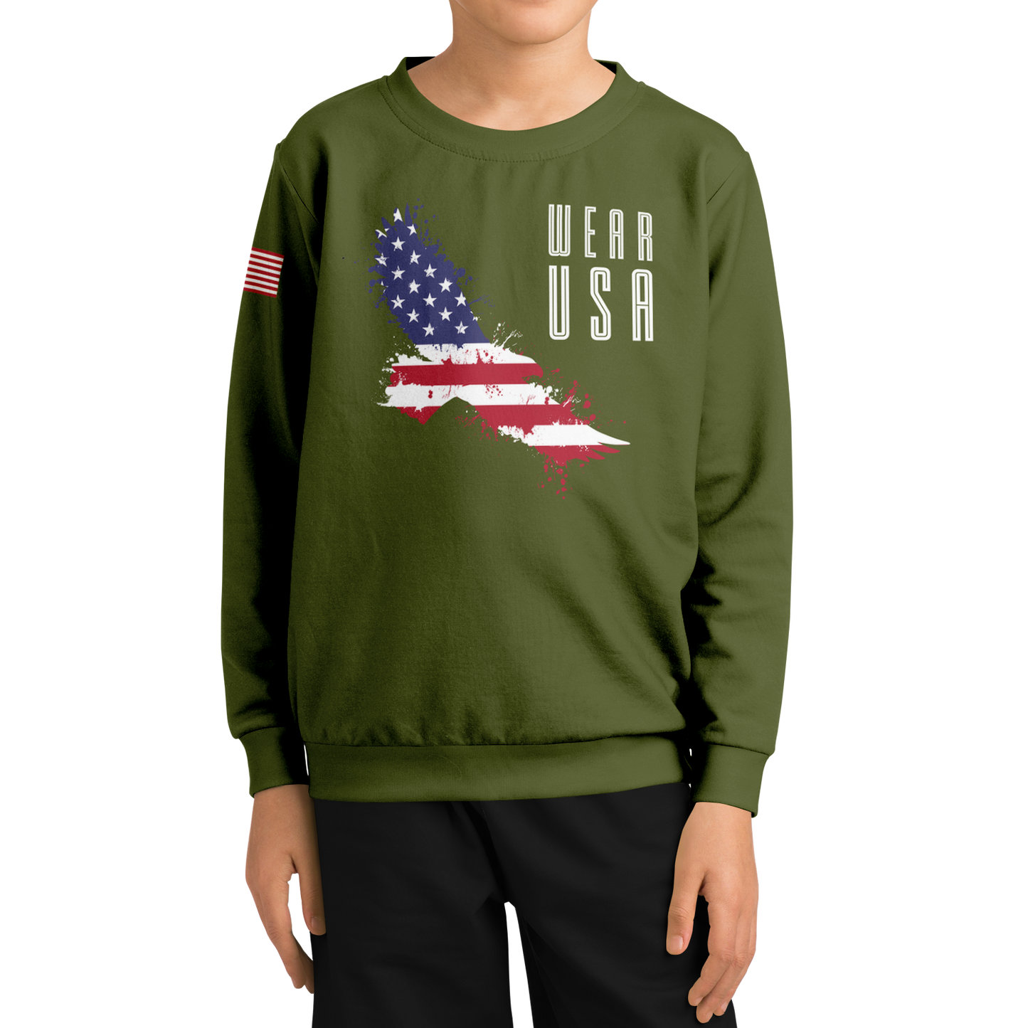 WEAR USA Army Green Eagle Sweatshirt