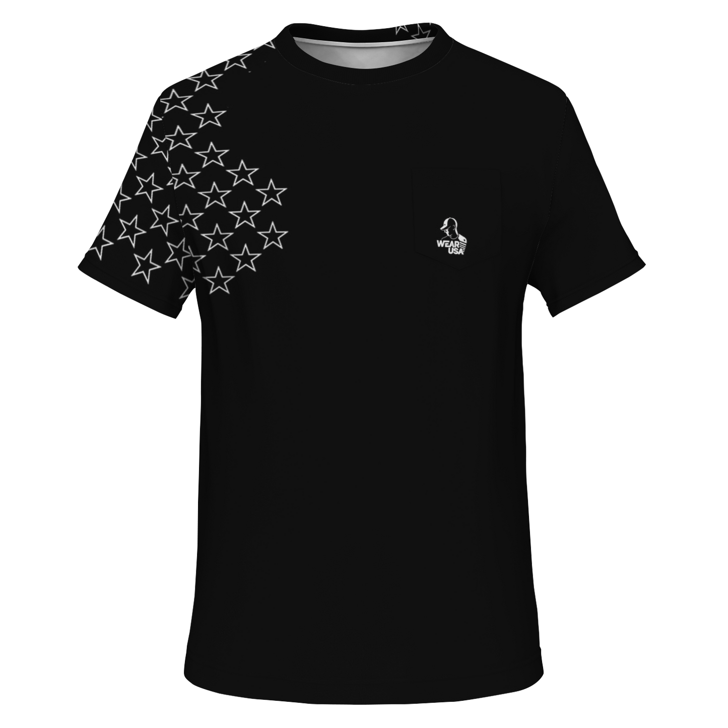 WU - Black Pocket T-shirt - AOP