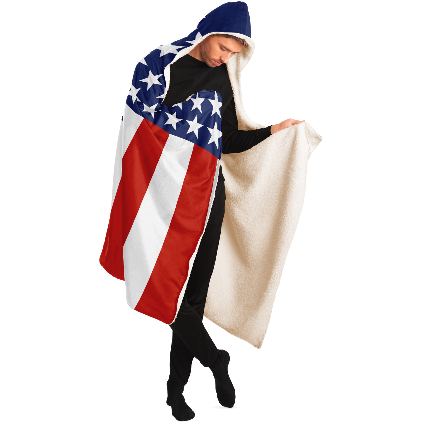 Flag Hooded Blanket