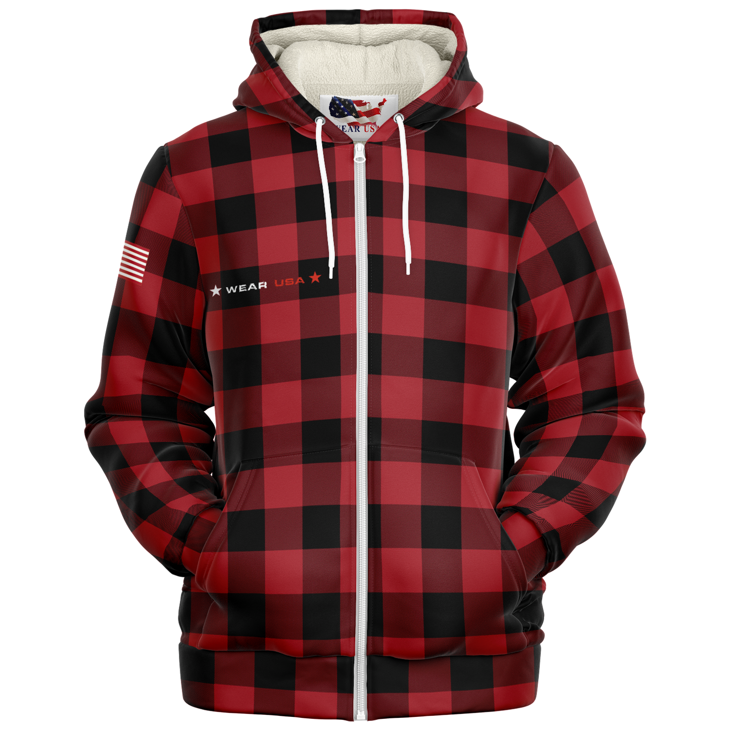 WEAR USA Checked Open Hoodie