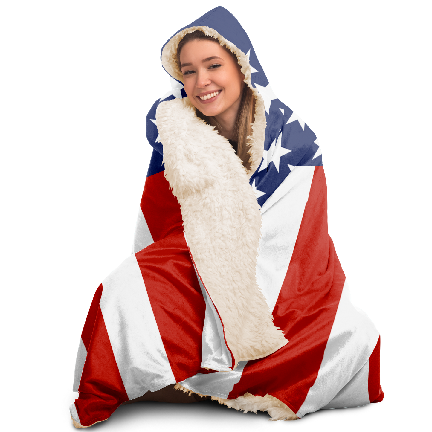 Flag Hooded Blanket