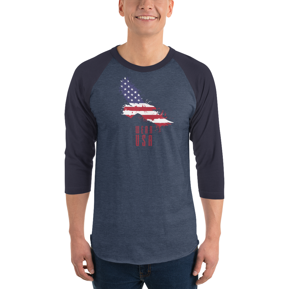 WEAR USA Eagle 3/4 sleeve raglan shirt (All colors)